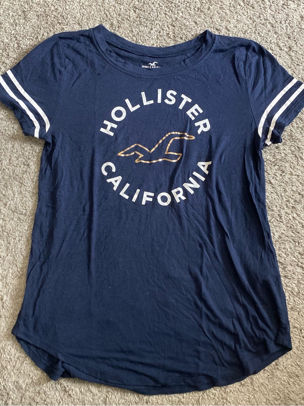 Hollister Navy Graphic Logo Tee